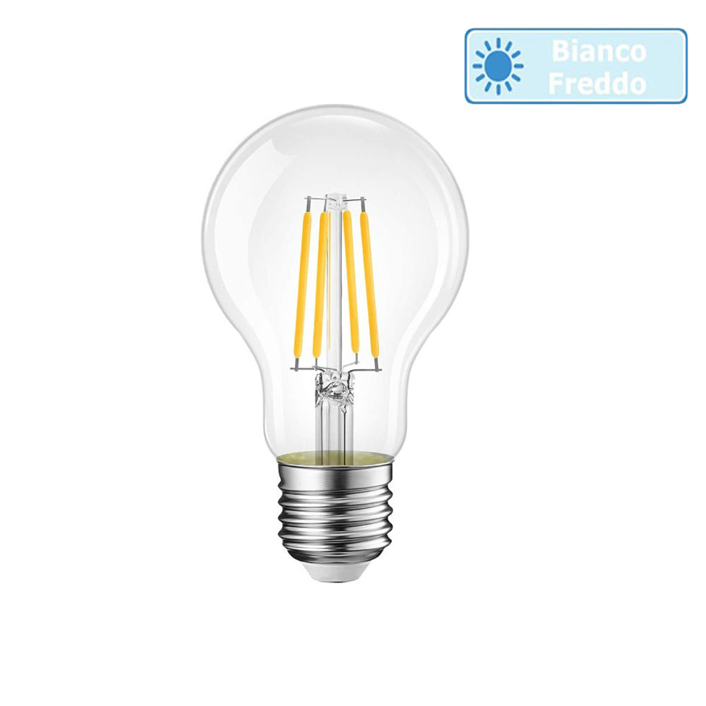 Lampadina LED filamento vetro E27 4W – A60 3000K/4000K/6500K - ambraled