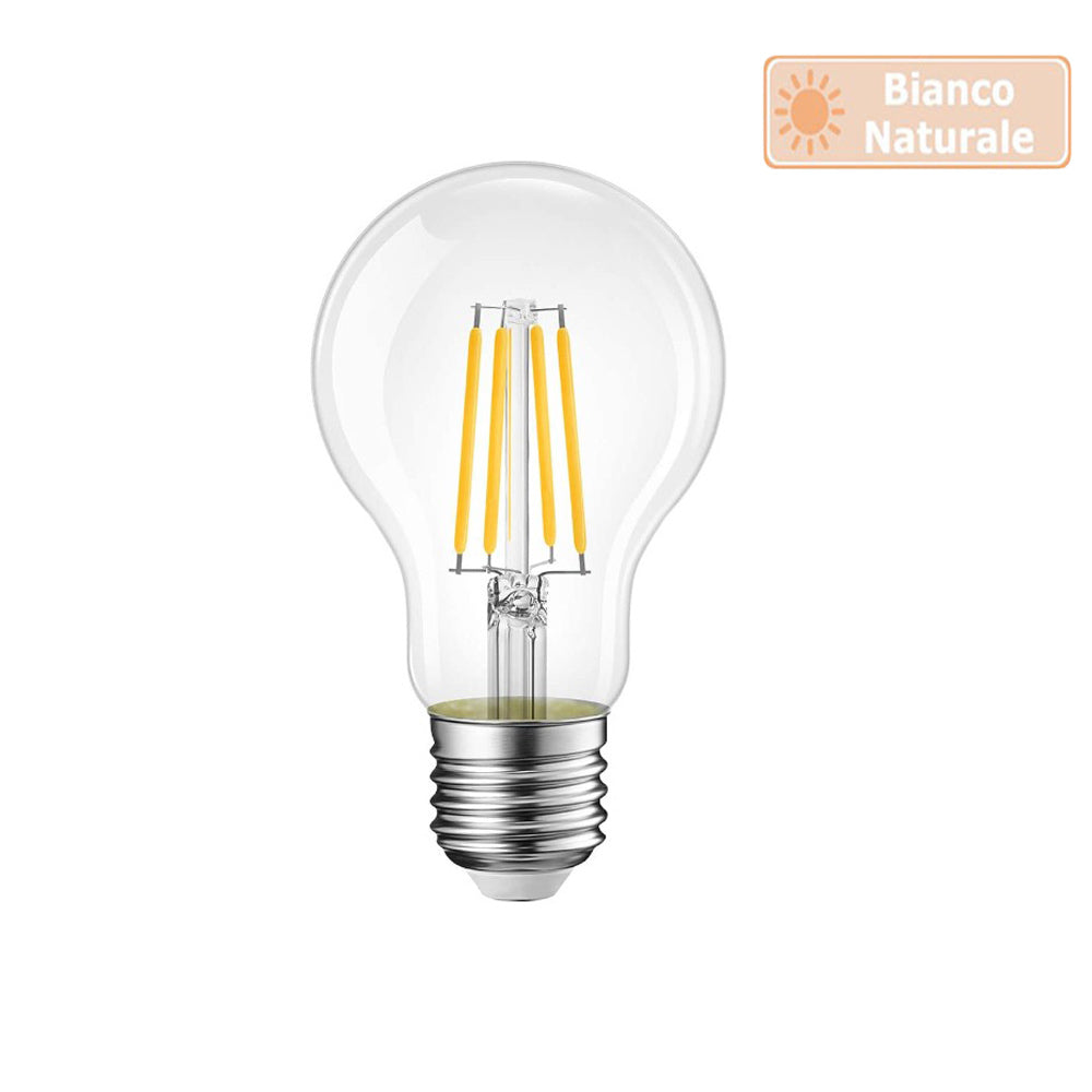 Lampadina LED filamento vetro E27 4W – A60 3000K/4000K/6500K - ambraled