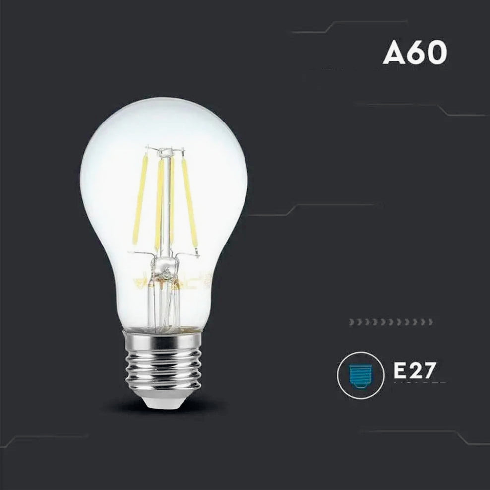 Lampadina LED filamento vetro E27 4W – A60 3000K/4000K/6500K - ambraled