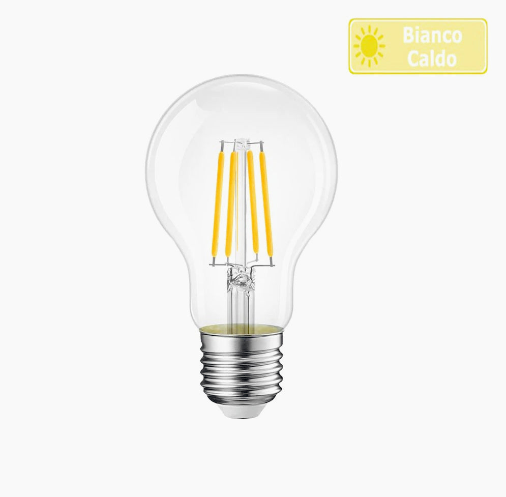 Lampadina LED filamento vetro E27 4W – A60 3000K/4000K/6500K - ambraled