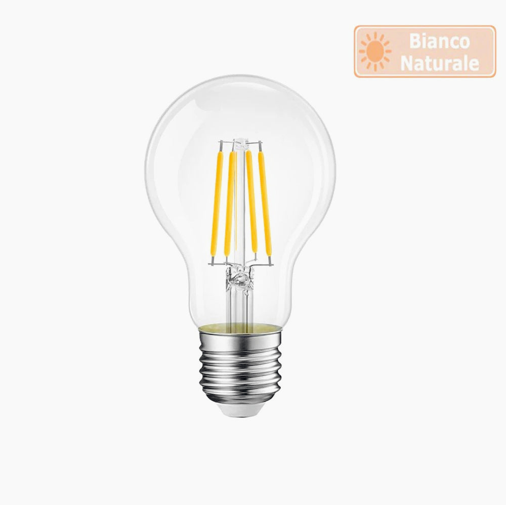 Lampadina LED filamento vetro E27 4W – A60 3000K/4000K/6500K - ambraled