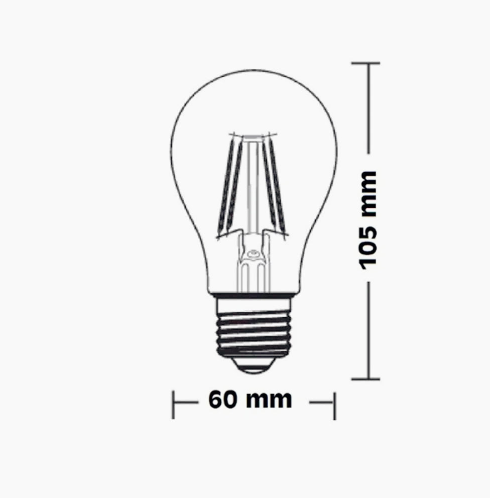 Lampadina LED filamento vetro E27 4W – A60 3000K/4000K/6500K - ambraled