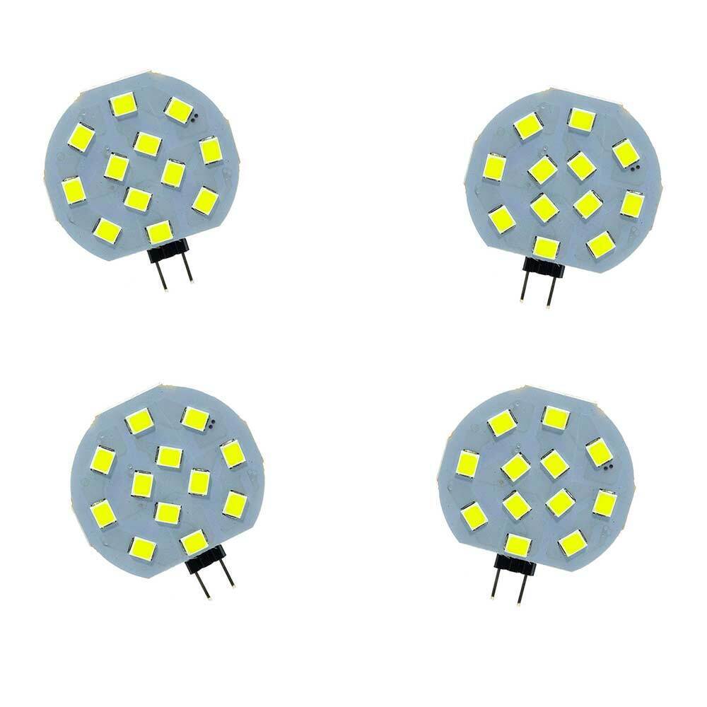 Set 4 lampadine LED G4 12 LED 2W, luce 3000K/4000K/6500K, a piastra tonda - ambraled