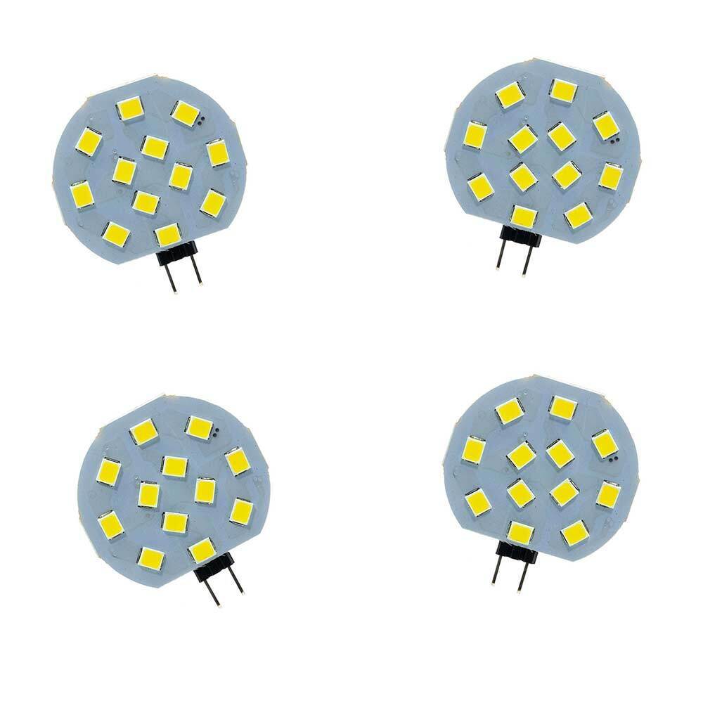 Set 4 lampadine LED G4 12 LED 2W, luce 3000K/4000K/6500K, a piastra tonda - ambraled