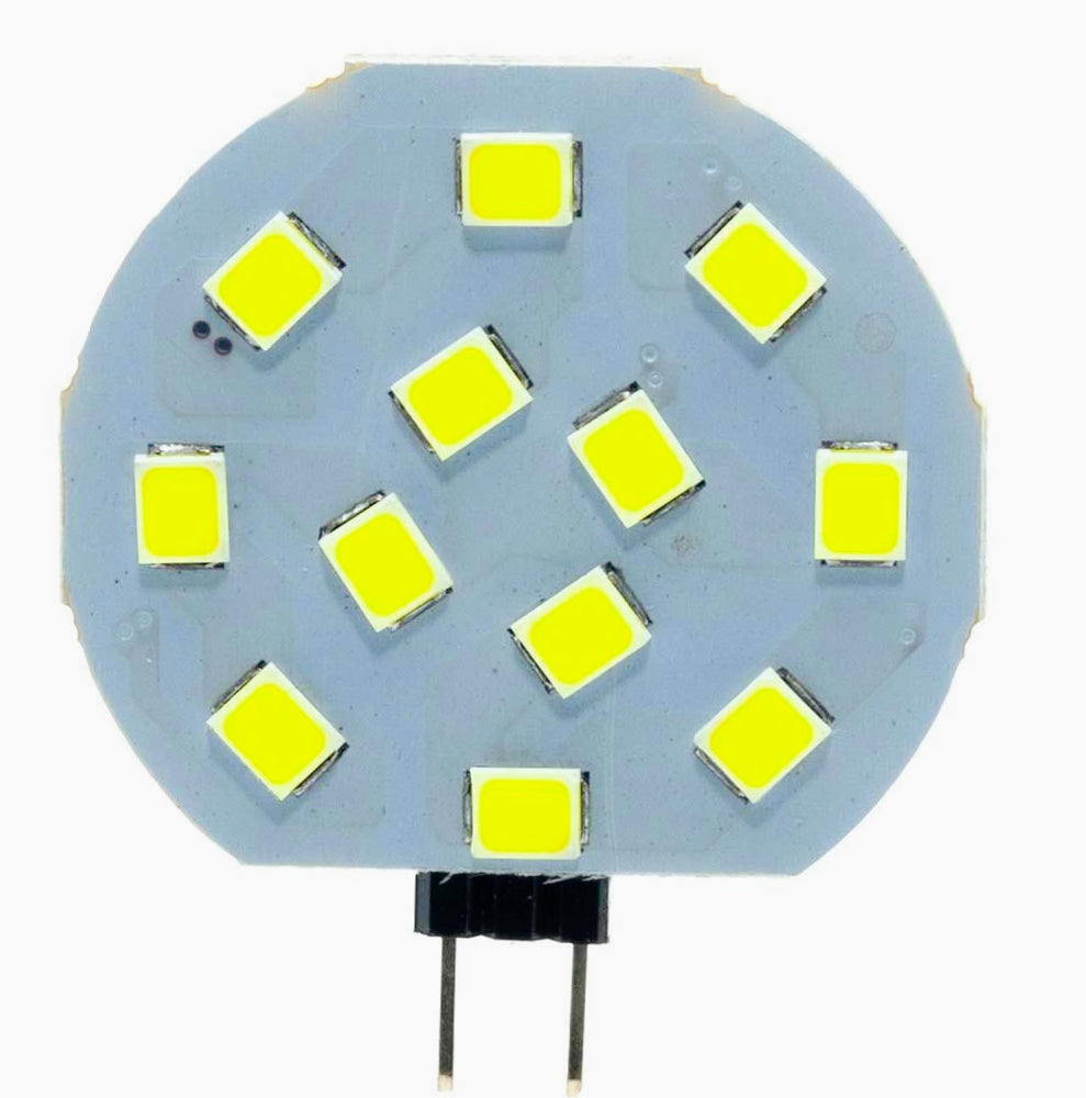Set 4 lampadine LED G4 12 LED 2W, luce 3000K/4000K/6500K, a piastra tonda - ambraled