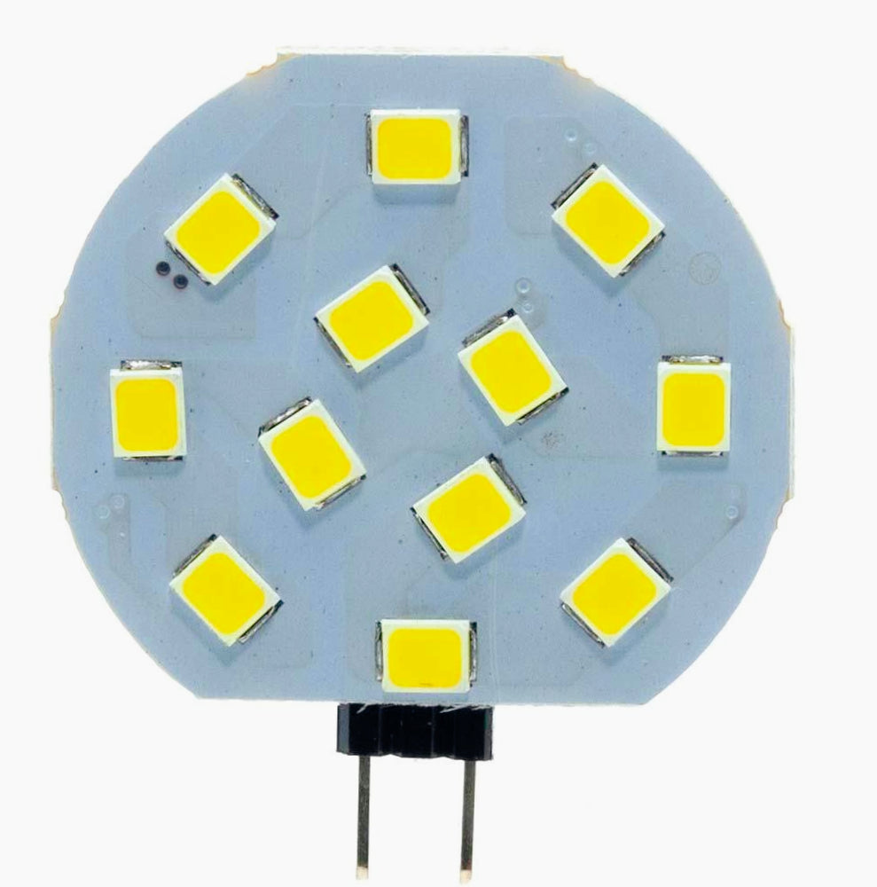 Set 4 lampadine LED G4 12 LED 2W, luce 3000K/4000K/6500K, a piastra tonda - ambraled