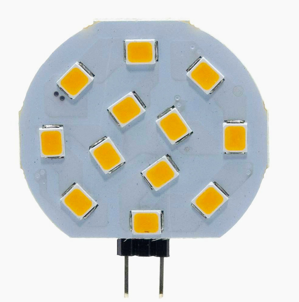 Set 4 lampadine LED G4 12 LED 2W, luce 3000K/4000K/6500K, a piastra tonda - ambraled