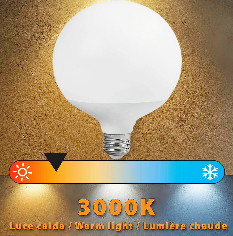 Lampadina LED 24W globo G125 E27 – A sfera, luce 6500K / 3000K / 4000K - ambraled