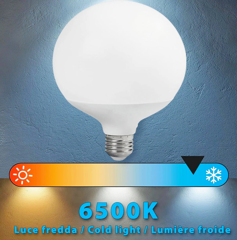 Lampadina LED 24W globo G125 E27 – A sfera, luce 6500K / 3000K / 4000K - ambraled