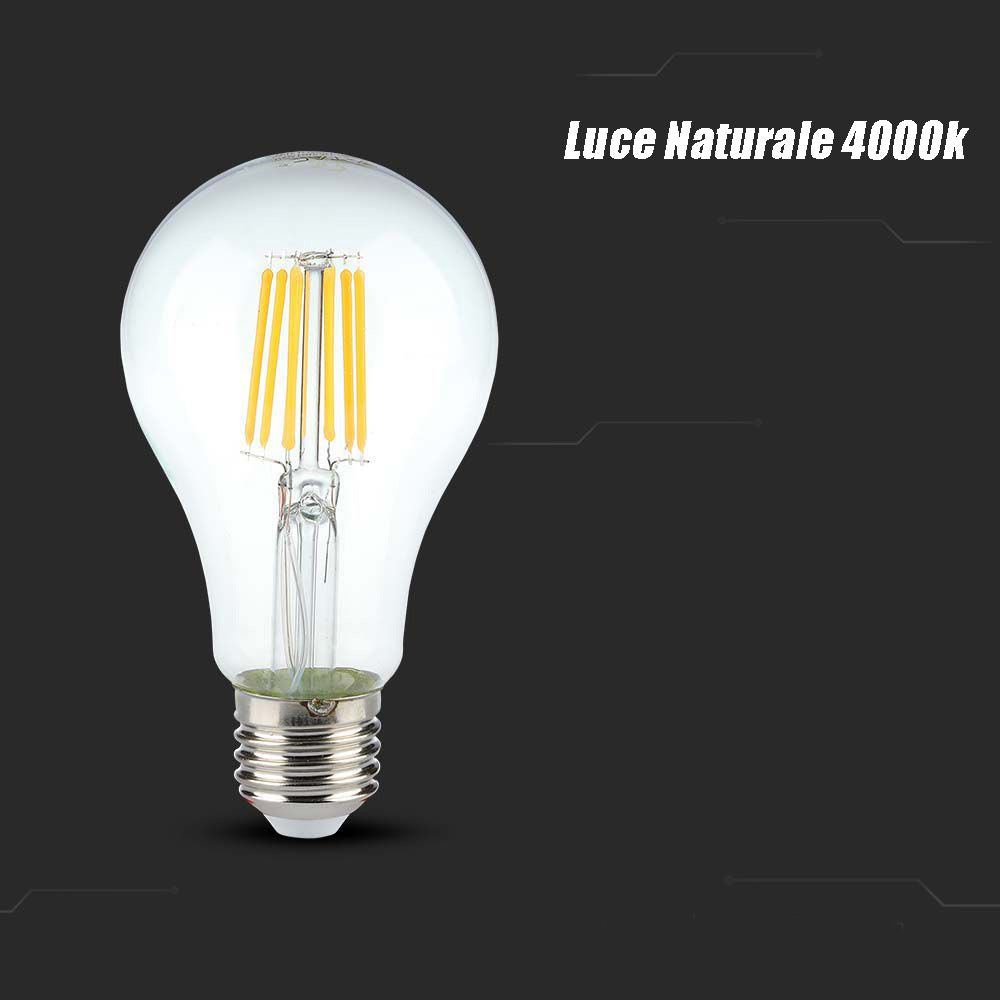 Lampadina LED a filamento E27 4W – In vetro, luce fredda / calda / naturale - ambraled