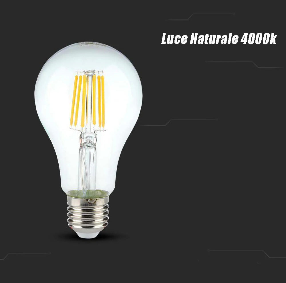 Lampadina LED a filamento E27 4W – In vetro, luce fredda / calda / naturale - ambraled