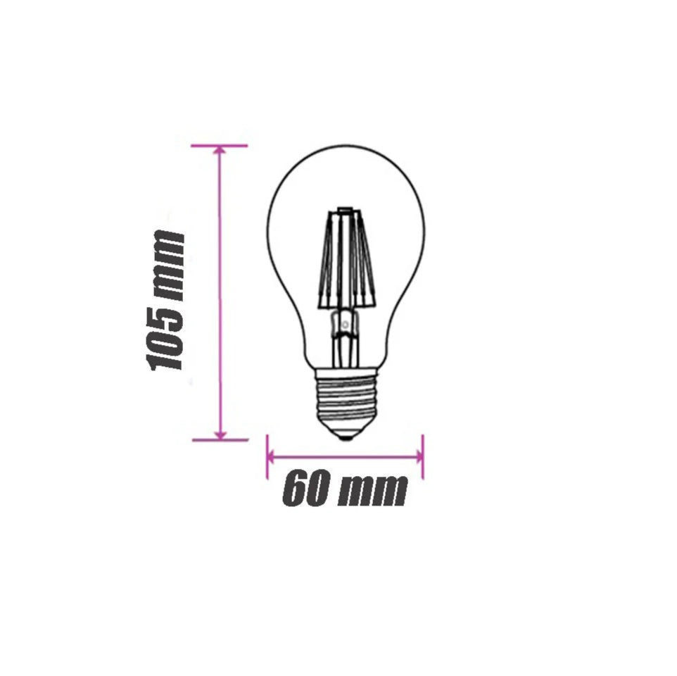 Lampadina LED a filamento E27 4W – In vetro, luce fredda / calda / naturale - ambraled