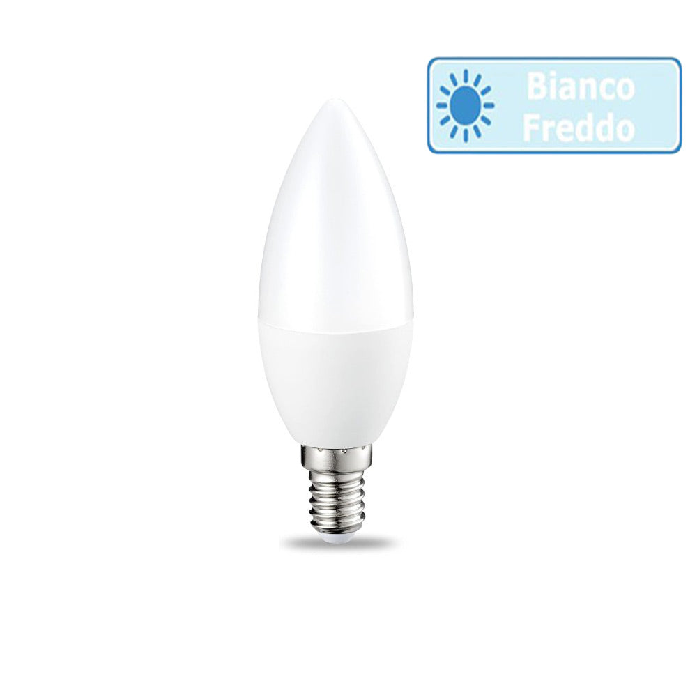 Lampadina LED a forma di candela E14 8W – Colore oliva, luce fredda / calda / naturale - ambraled