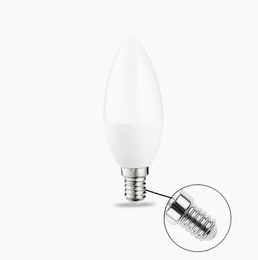 Lampadina LED a forma di candela E14 8W – Colore oliva, luce fredda / calda / naturale - ambraled