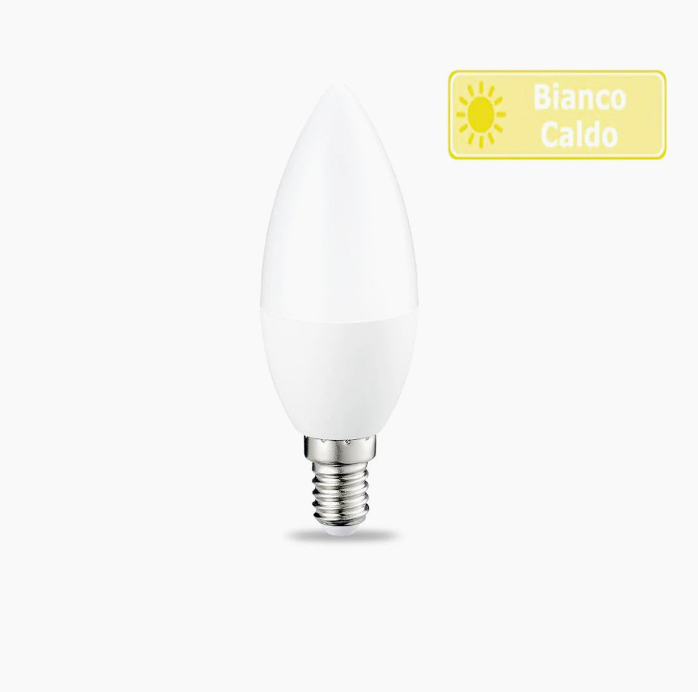 Lampadina LED a forma di candela E14 8W – Colore oliva, luce fredda / calda / naturale - ambraled