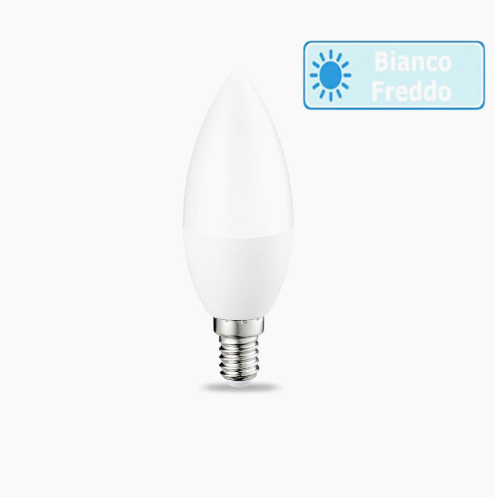 Lampadina LED a forma di candela E14 8W – Colore oliva, luce fredda / calda / naturale - ambraled