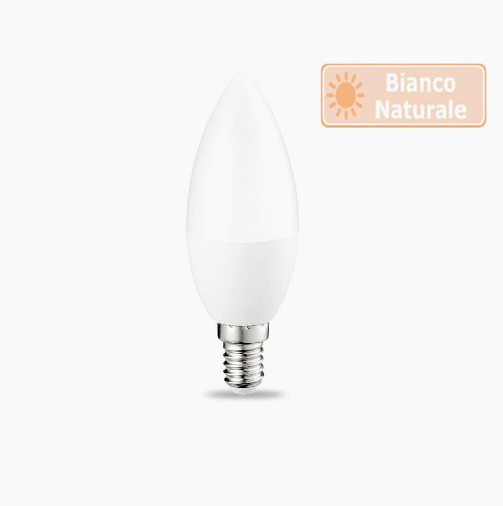 Lampadina LED a forma di candela E14 8W – Colore oliva, luce fredda / calda / naturale - ambraled