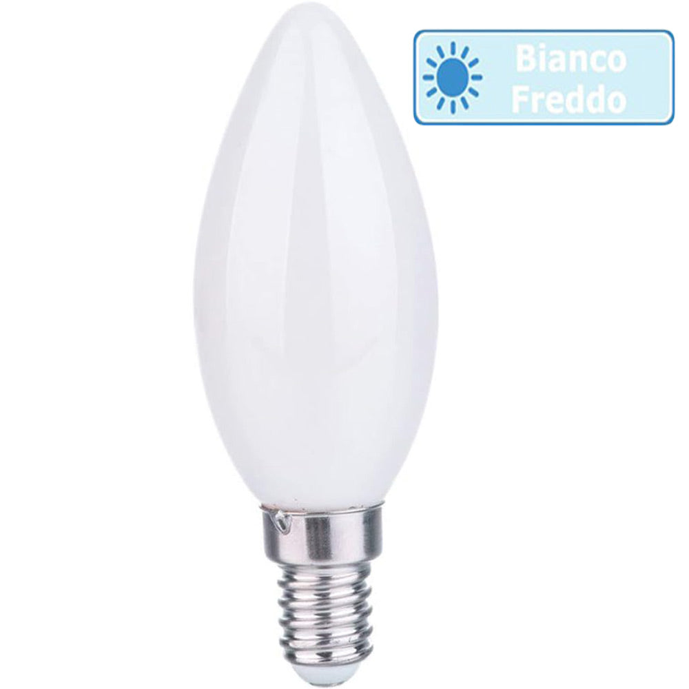 Lampadina LED filamento opaca E14 4W – Candela 2700K/4000K/6500K - ambraled