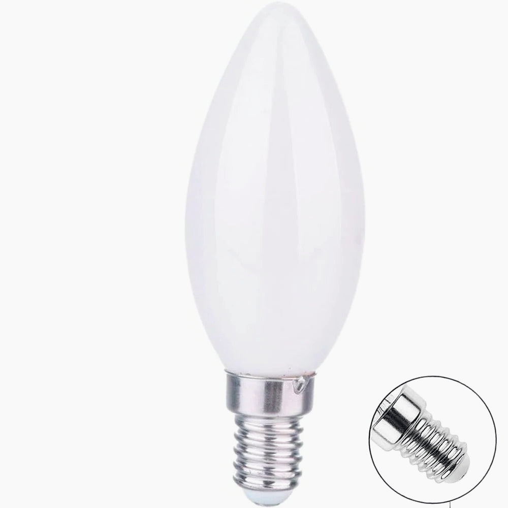 Lampadina LED filamento opaca E14 4W – Candela 2700K/4000K/6500K - ambraled