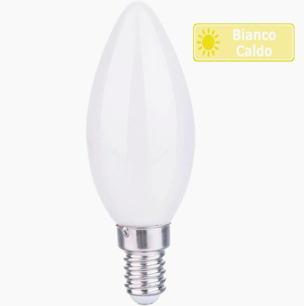 Lampadina LED filamento opaca E14 4W – Candela 2700K/4000K/6500K - ambraled