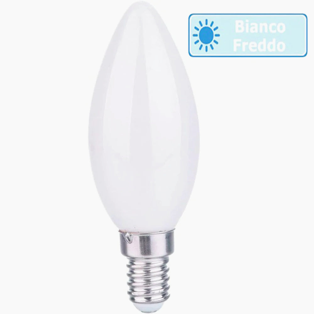 Lampadina LED filamento opaca E14 4W – Candela 2700K/4000K/6500K - ambraled
