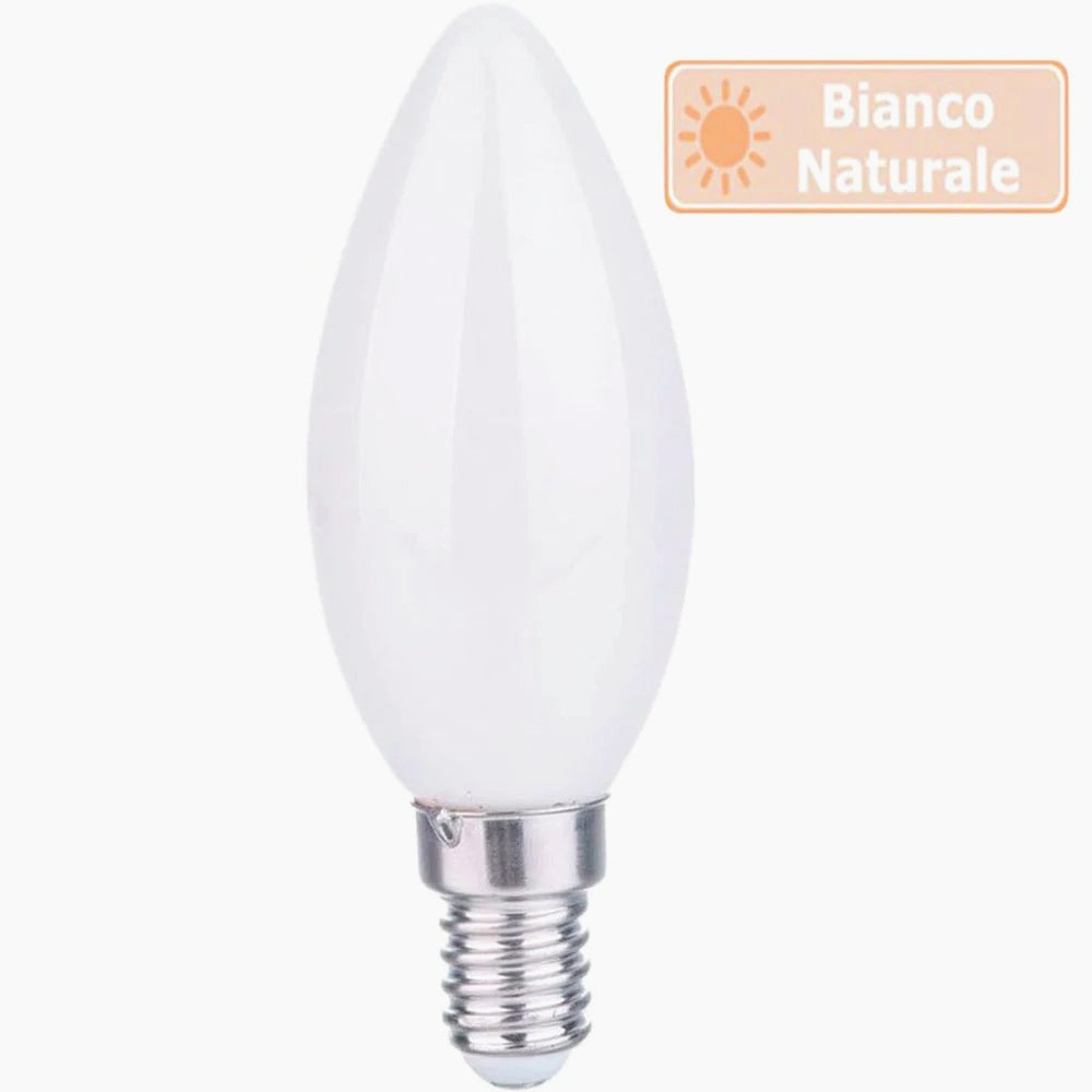 Lampadina LED filamento opaca E14 4W – Candela 2700K/4000K/6500K - ambraled