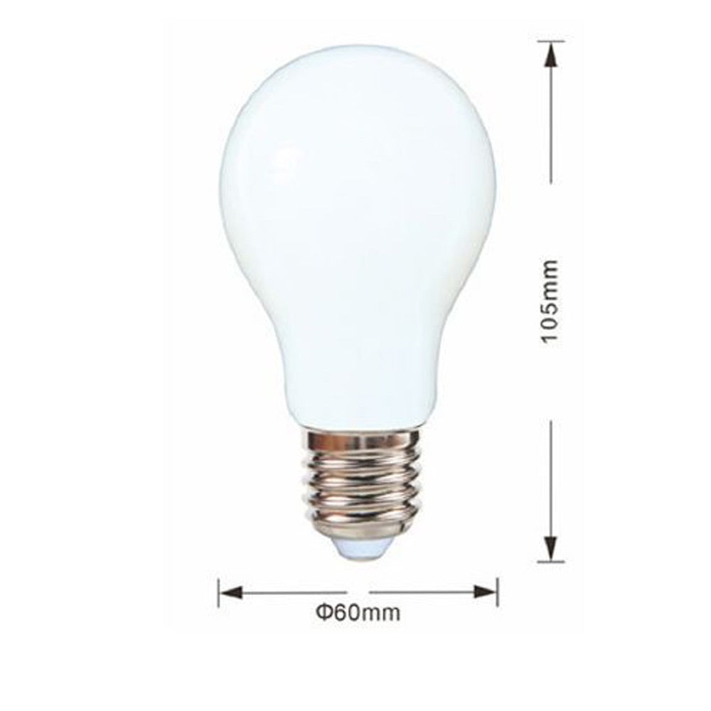 Lampadina LED filamento opaca E27 8W – 3000K/4000K/6500K (fredda, calda, naturale) - ambraled