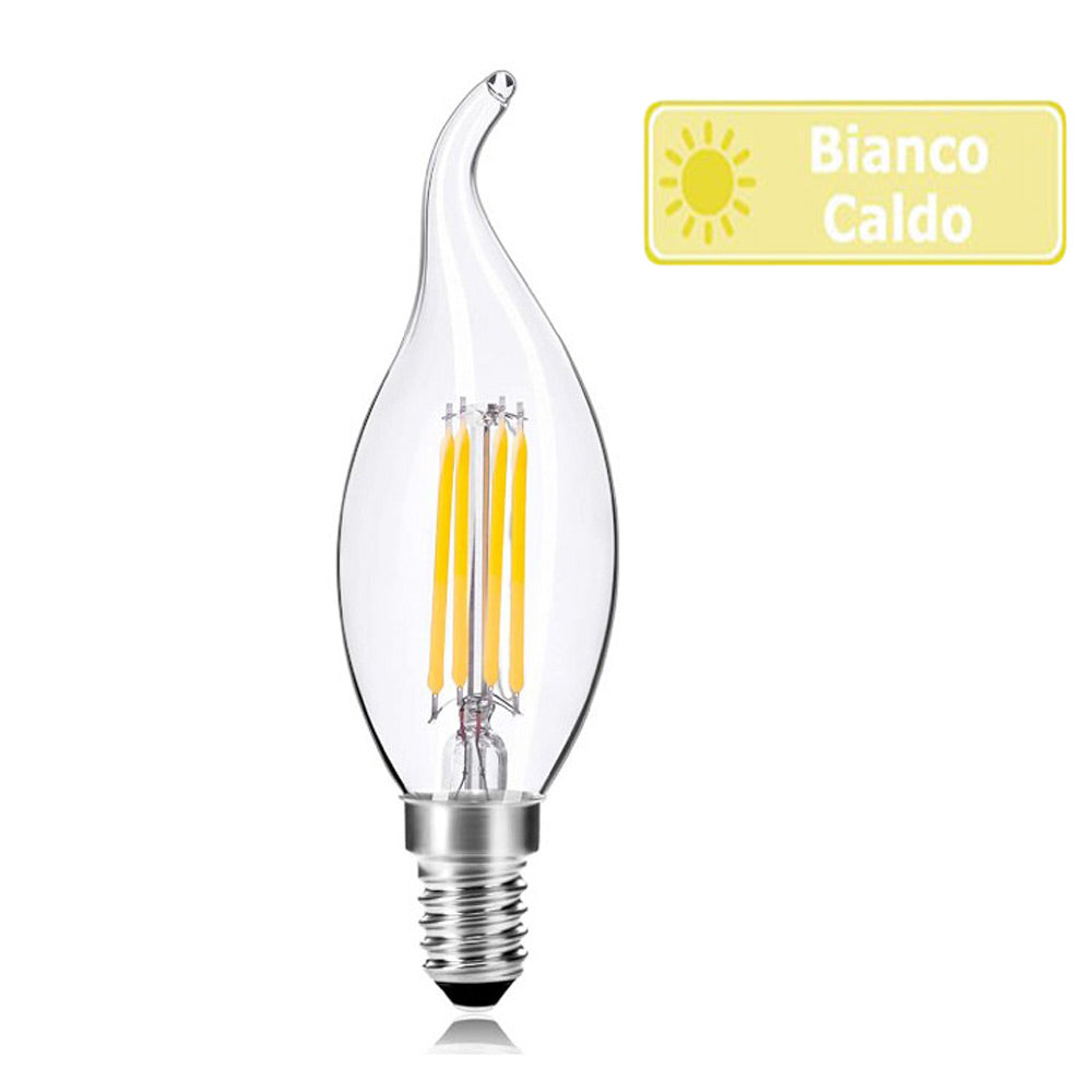 Lampadina LED vetro filamento 4W – E14 luce colpo di vento - ambraled