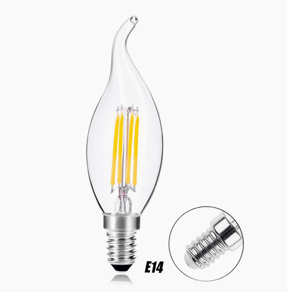 Lampadina LED vetro filamento 4W – E14 luce colpo di vento - ambraled