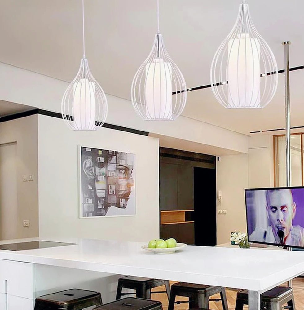Lampadario da soffitto pendente – Sospensione ovale, attacco E27 - ambraled