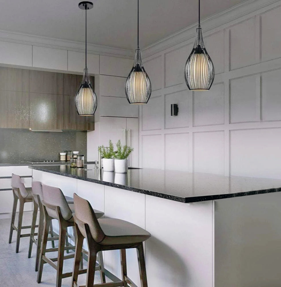 Lampadario da soffitto pendente – Sospensione ovale, attacco E27 - ambraled
