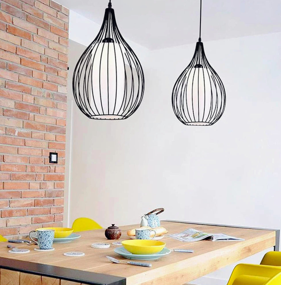 Lampadario da soffitto pendente – Sospensione ovale, attacco E27 - ambraled