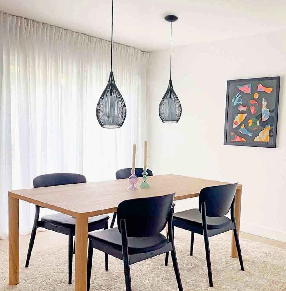 Lampadario da soffitto pendente – Sospensione ovale, attacco E27 - ambraled