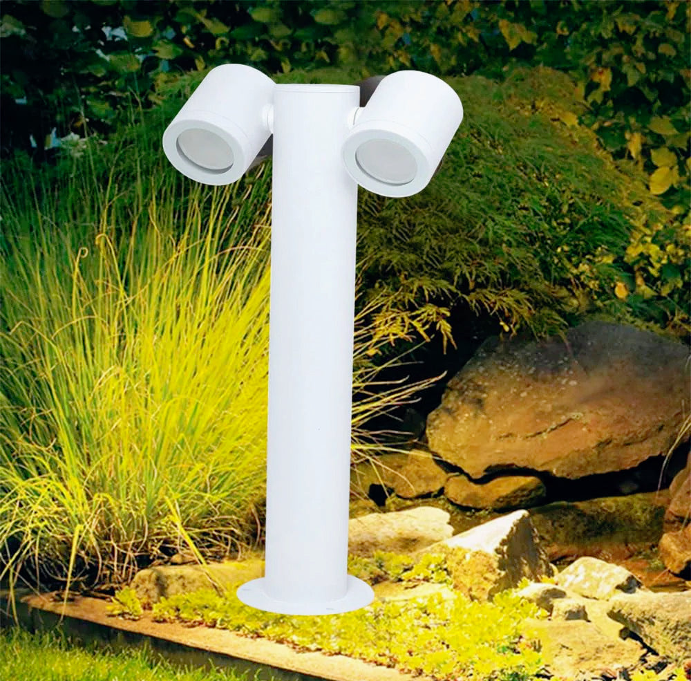 Lampione giardino 2 diffusori – GU10 orientabili IP44 - ambraled