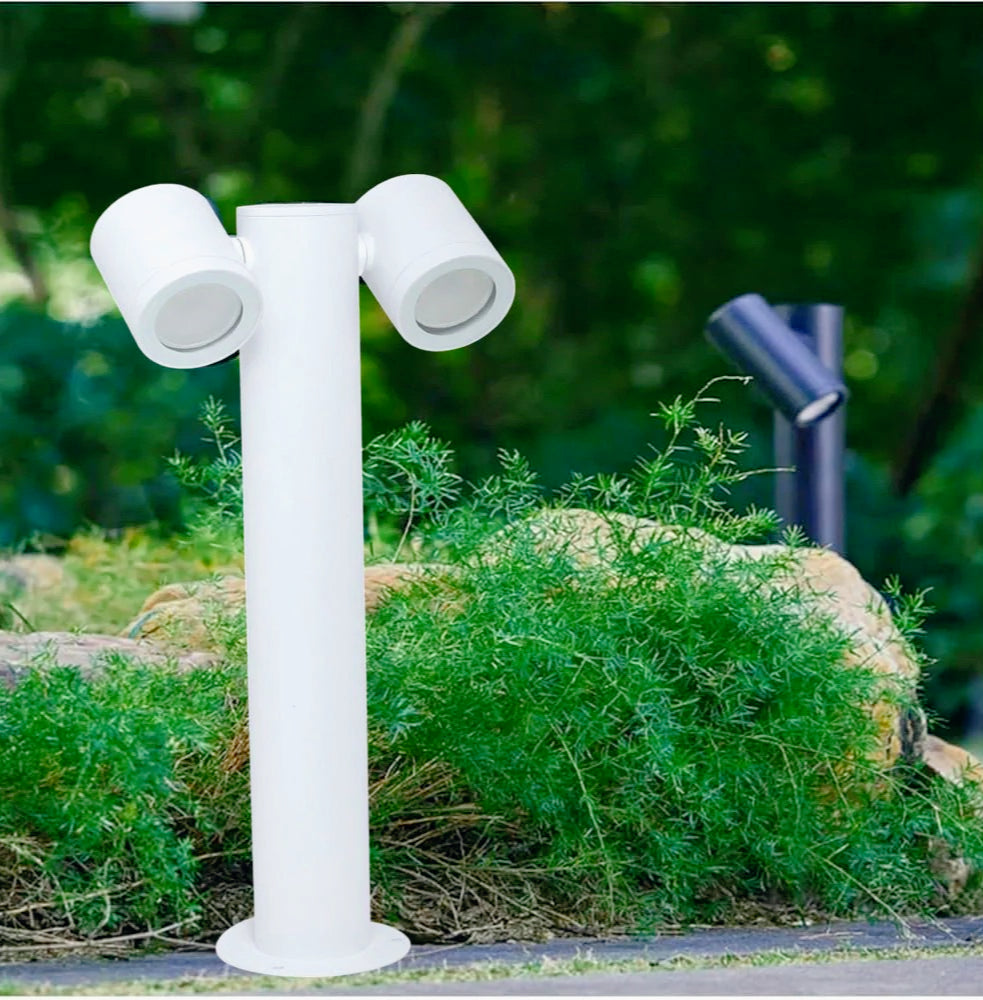 Lampione giardino 2 diffusori – GU10 orientabili IP44 - ambraled