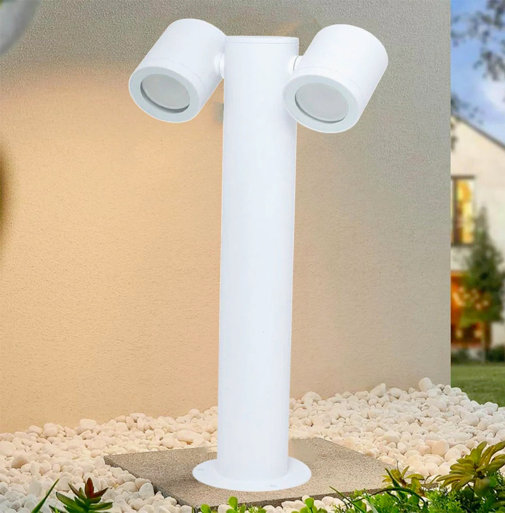 Lampione giardino 2 diffusori – GU10 orientabili IP44 - ambraled