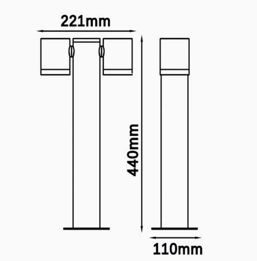 Lampione giardino 2 diffusori – GU10 orientabili IP44 - ambraled