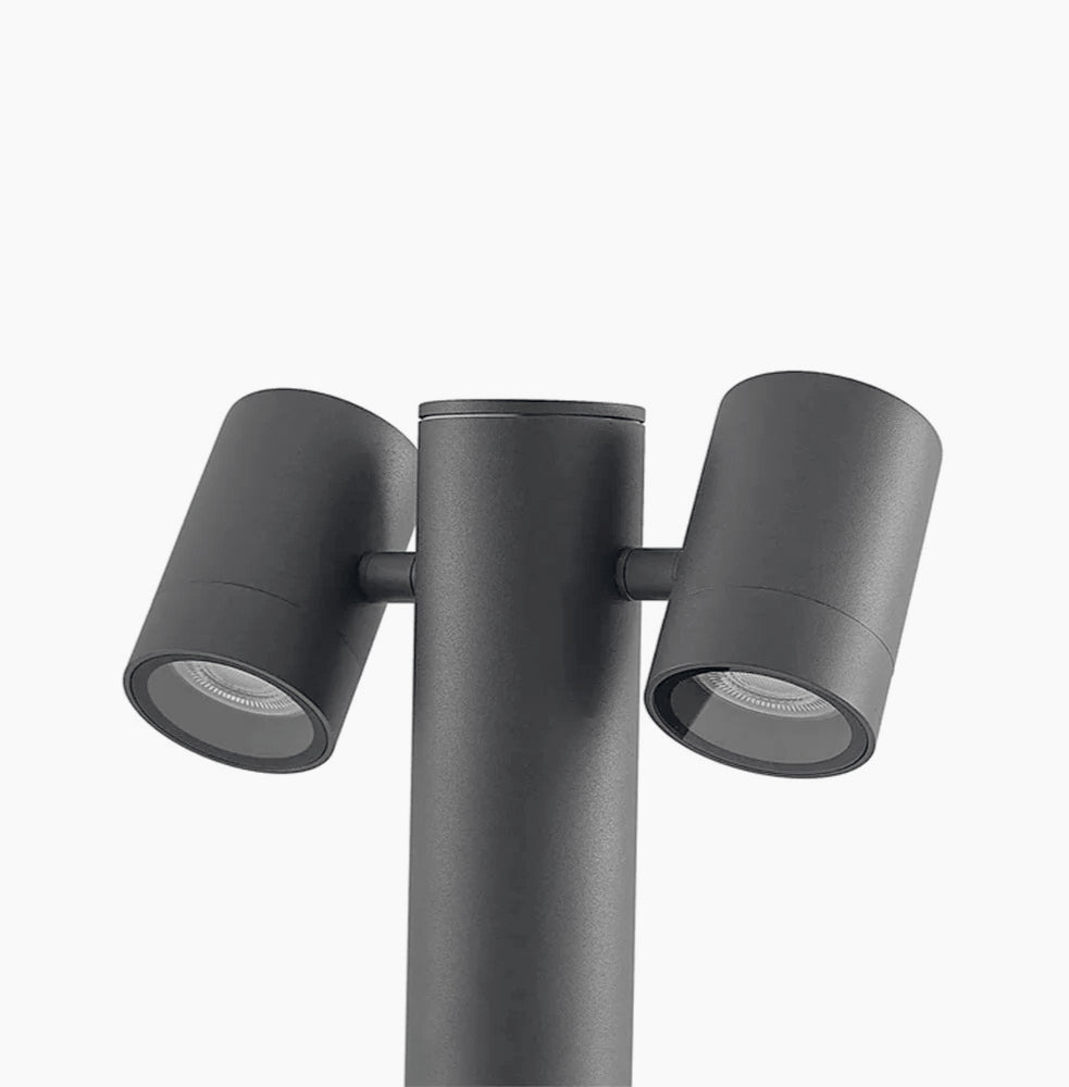 Lampione giardino 2 diffusori – GU10 orientabili IP44 - ambraled