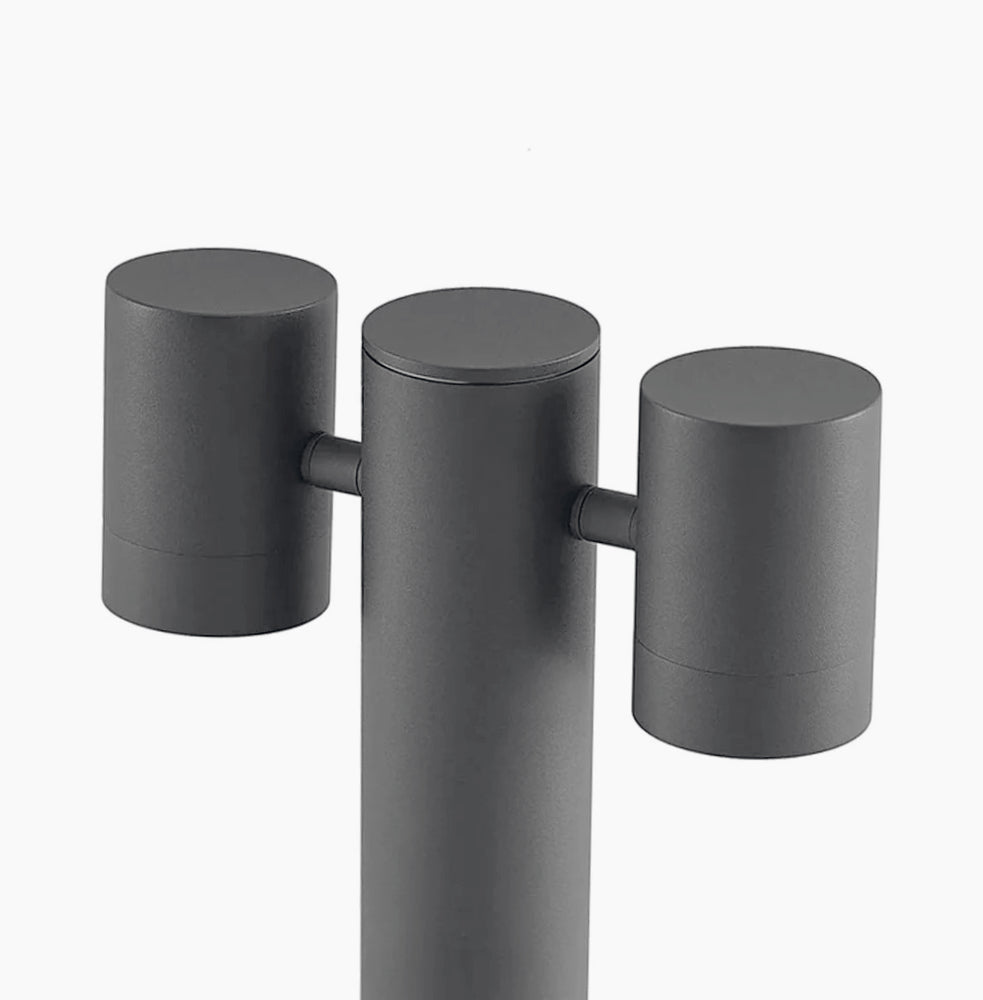 Lampione giardino 2 diffusori – GU10 orientabili IP44 - ambraled
