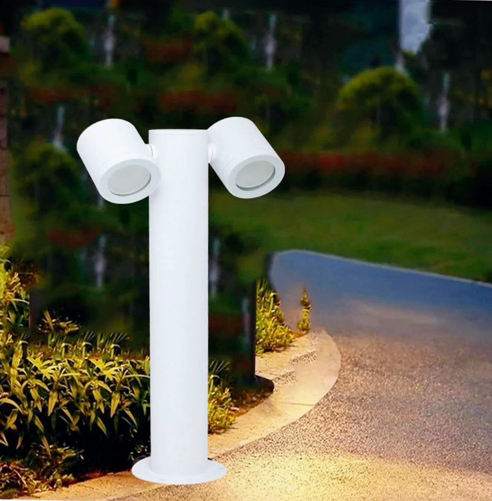 Lampione giardino 2 diffusori – GU10 orientabili IP44 - ambraled