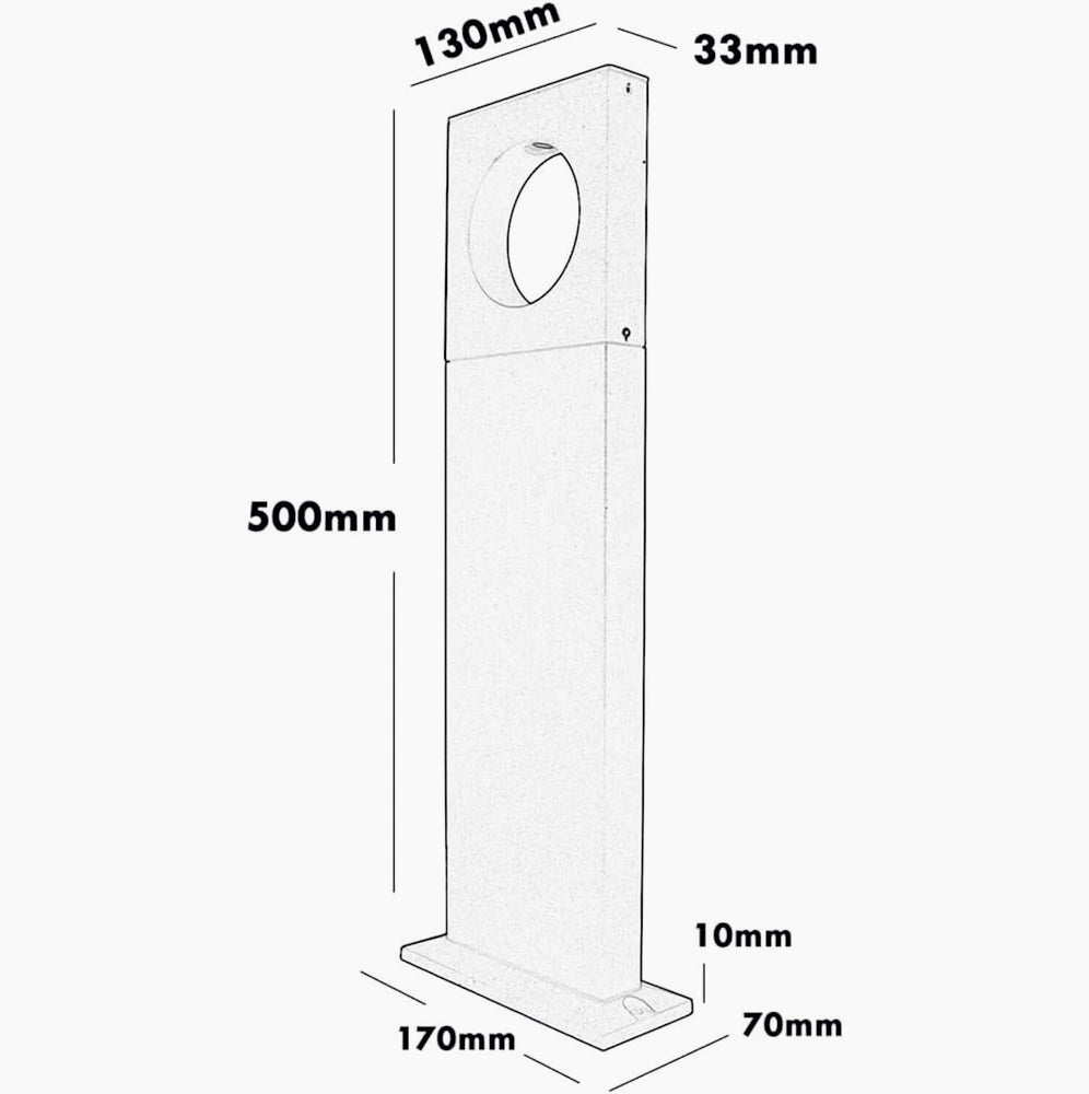 Lampione giardino 12W LED – 50cm 3000K/4000K/6500K bianco - ambraled