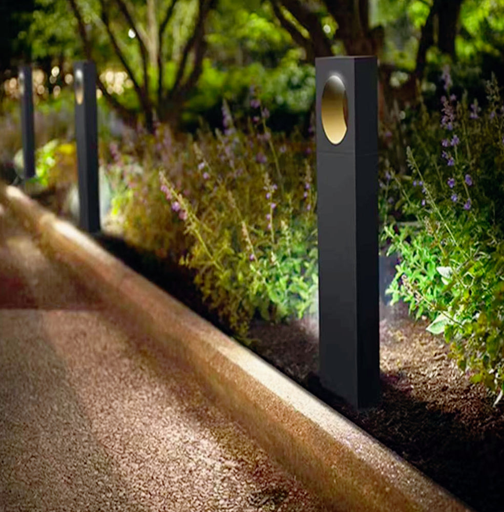 Lampione giardino 12W LED COB – 50cm 3000K/4000K/6500K nero con palo - ambraled
