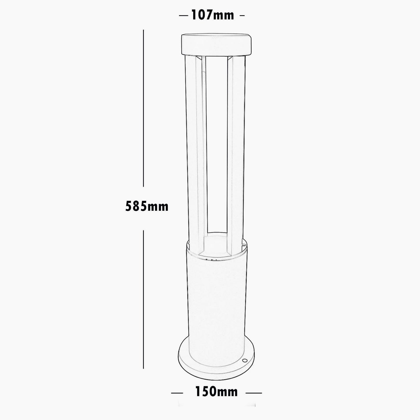 Lampione giardino grigio – LED COB 12W IP65 vialetti - ambraled