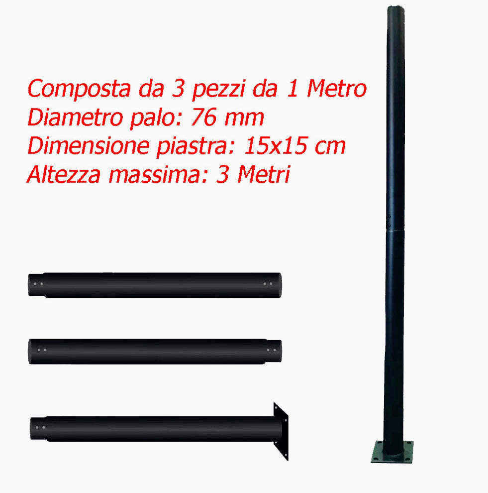 Lampione giardino 100W – 3M palo vialetti IP65 esterno - ambraled