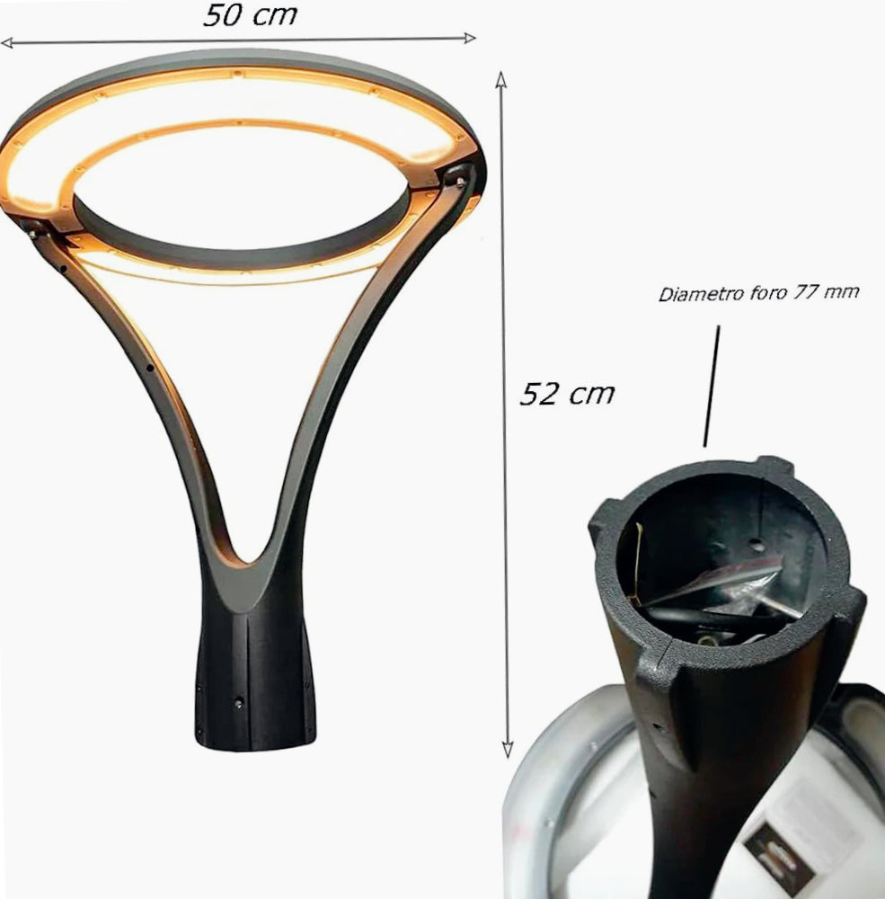 Lampione giardino 100W – 3M palo vialetti IP65 esterno - ambraled