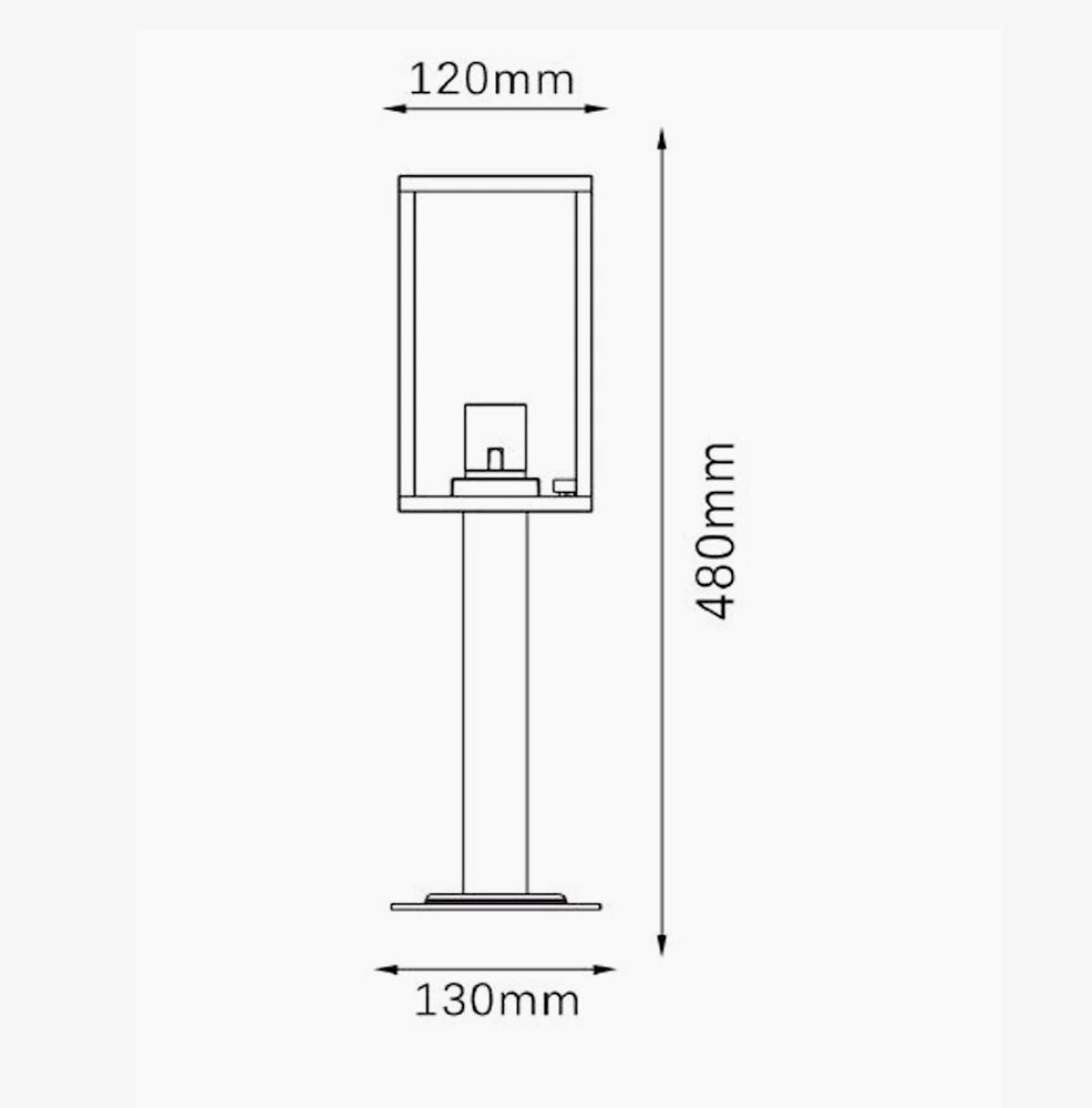 Lampione giardino 48cm – Bianco/Nero E27 IP44 vialetti - ambraled