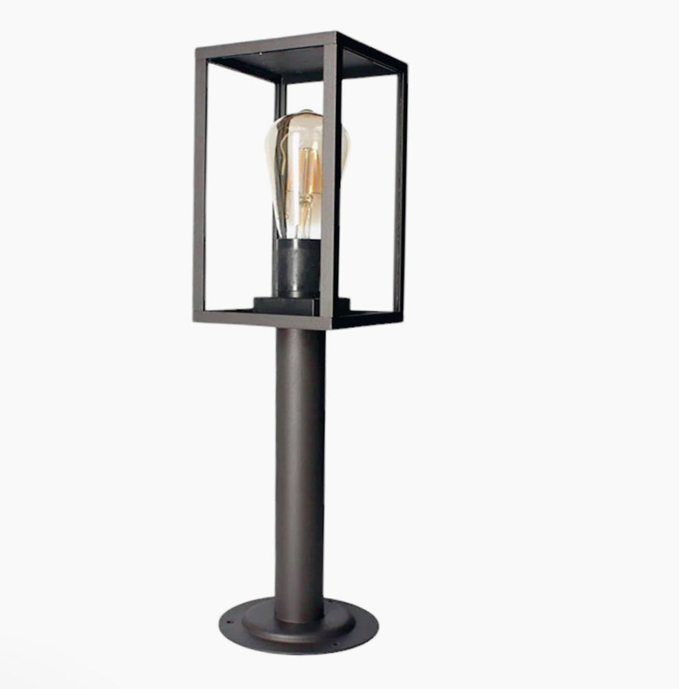 Lampione giardino 48cm – Bianco/Nero E27 IP44 vialetti - ambraled