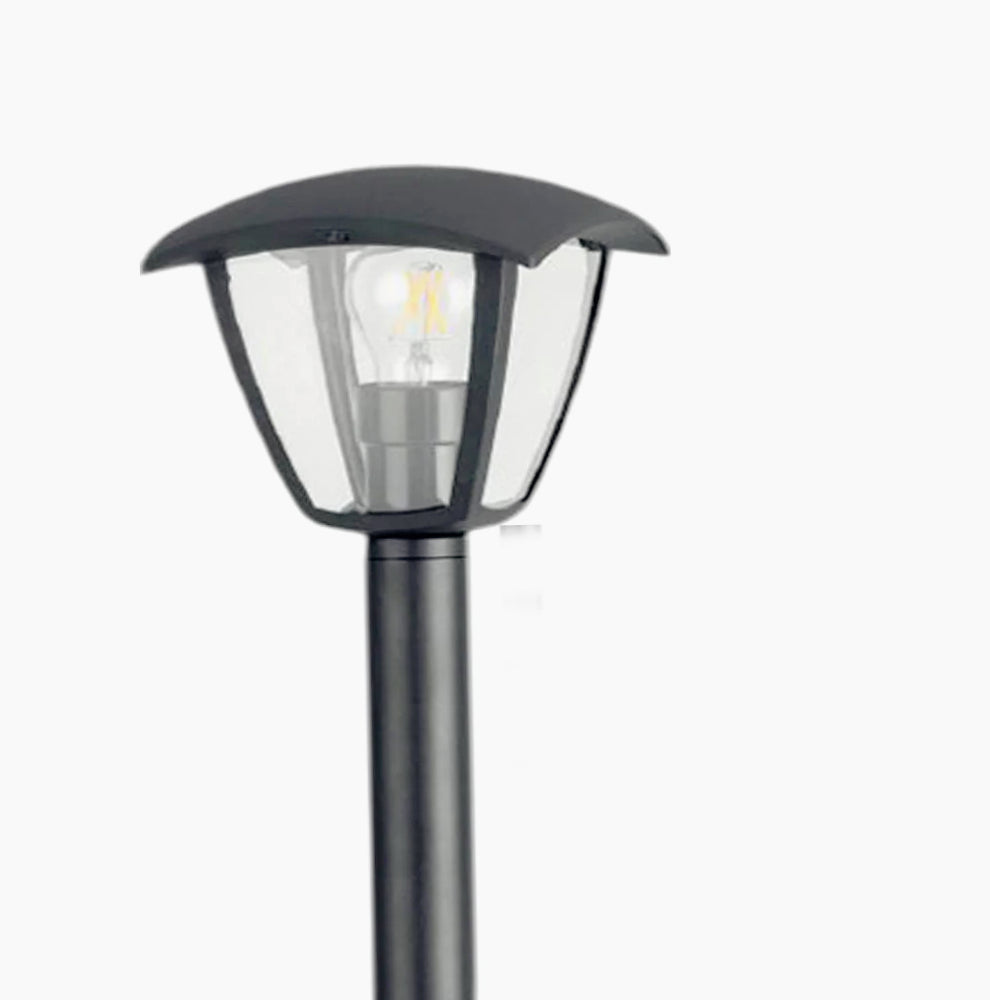 Lampione giardino 86 cm lanterna  con attacco E27 grigio e bianco IP44 - ambraled