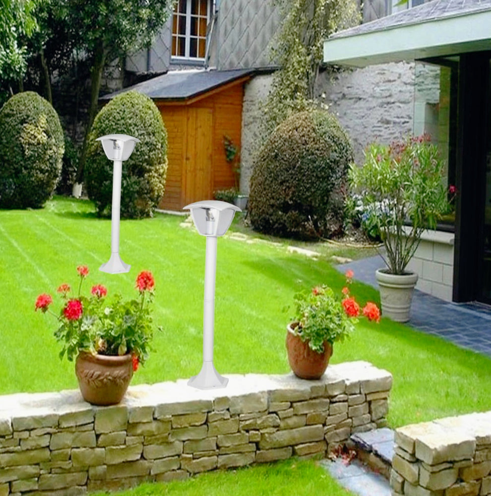 Lampione giardino 86 cm lanterna  con attacco E27 grigio e bianco IP44 - ambraled