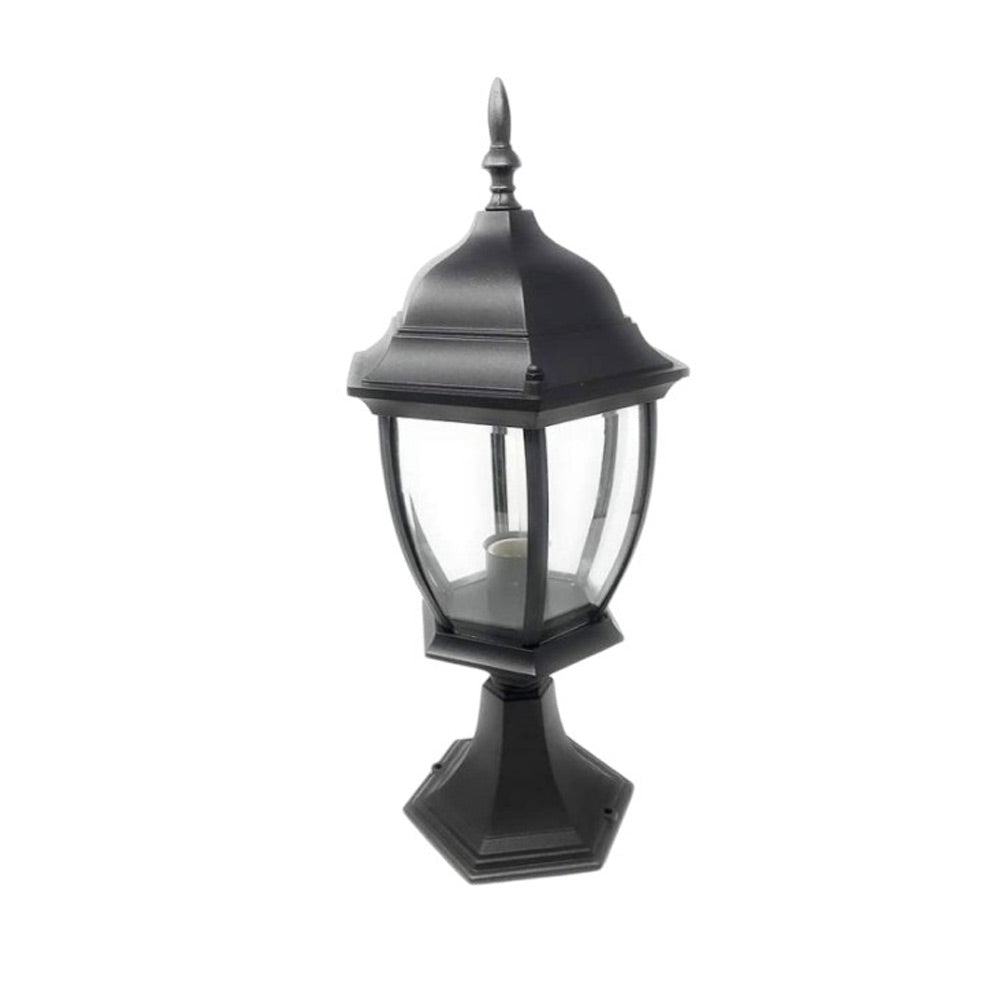 Lampione giardino da terra – Lanterna alluminio/vetro E27 - ambraled